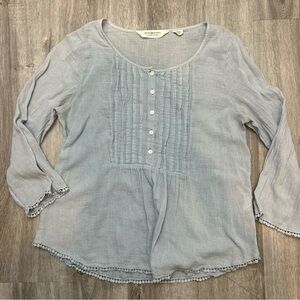 Denim&Supply by Ralph Lauren Cotton Cottagecore Sky Blue Blouse Top Size Small